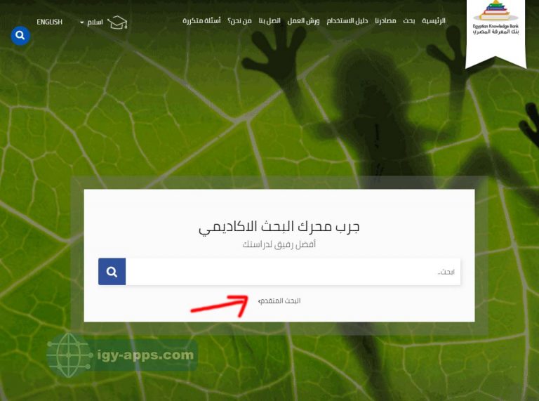 البحث في بنك المعرفة المصري للطلاب والطلاب والباحثين 4