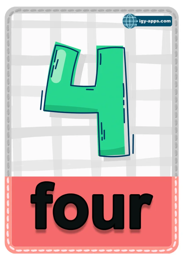 ٤ أربعة — Four — رقم 4