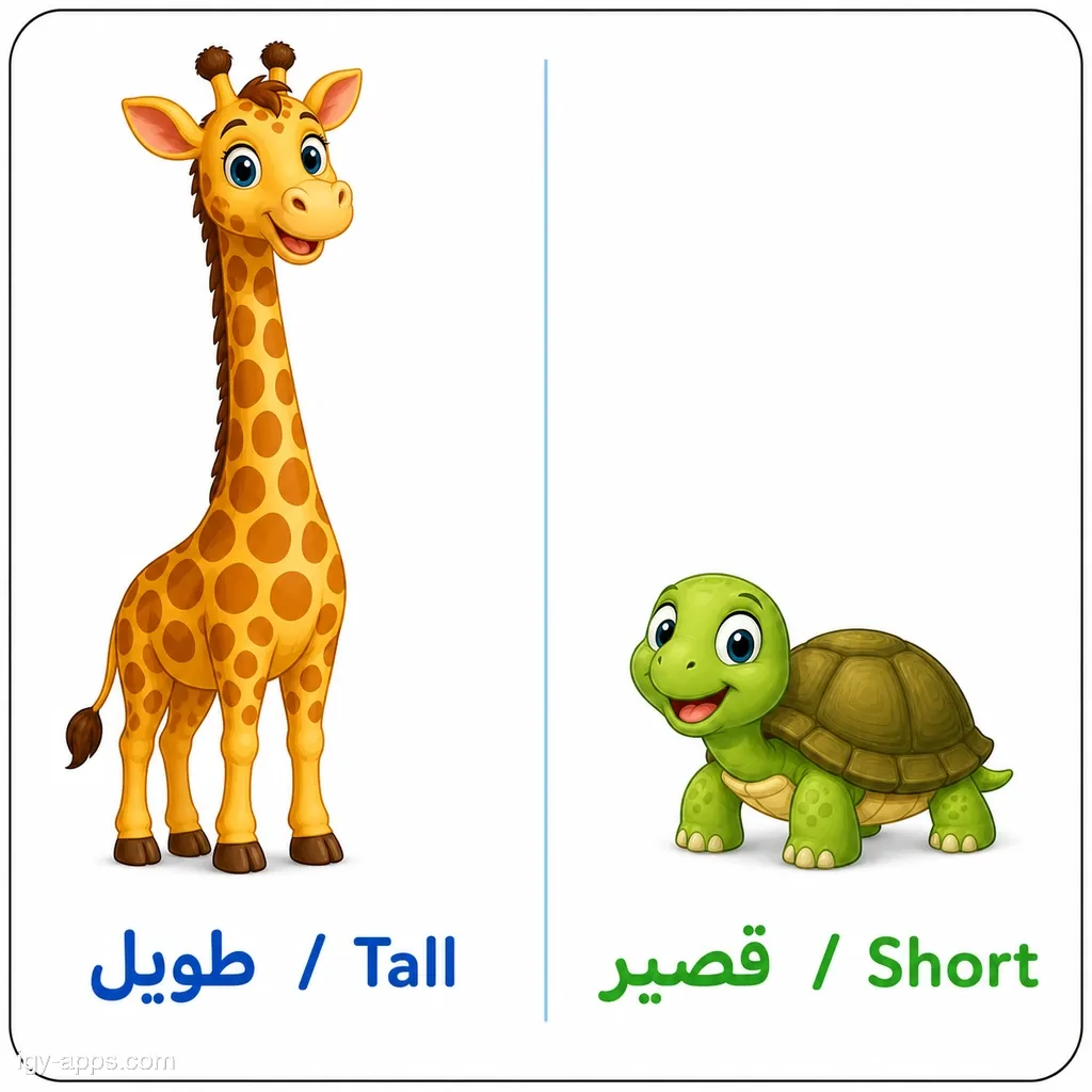 طويل ↔ قصير | Tall ↔ Short