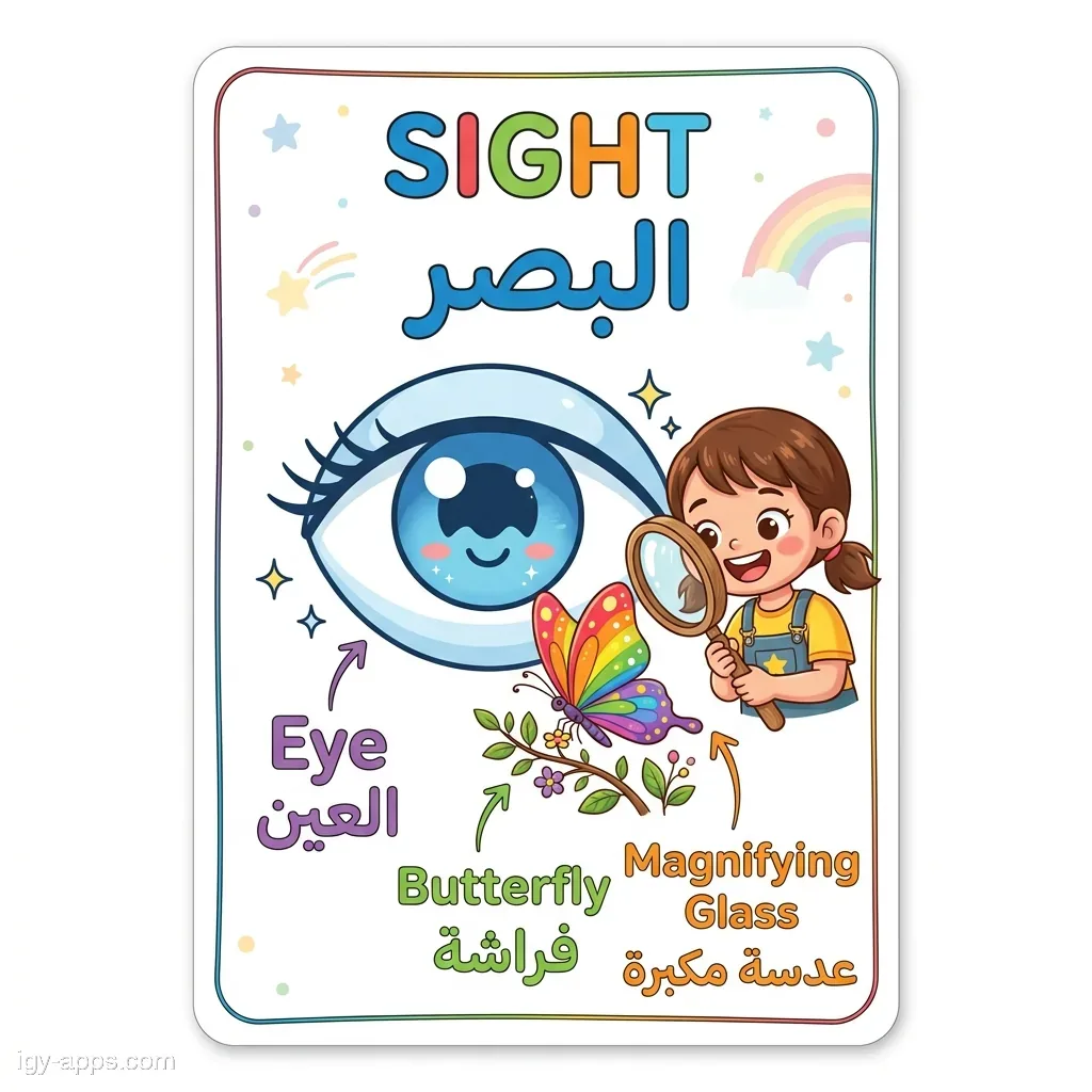 كارت حاسة البصر — العين