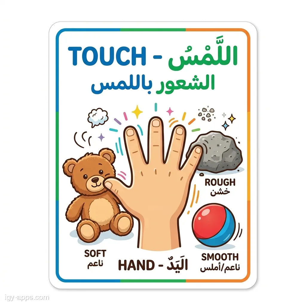 كارت حاسة اللمس — اليد