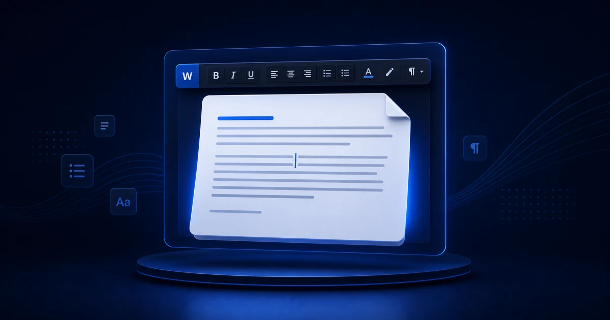 تعديل مستند Word أون لاين مجاناً — محرر DOCX