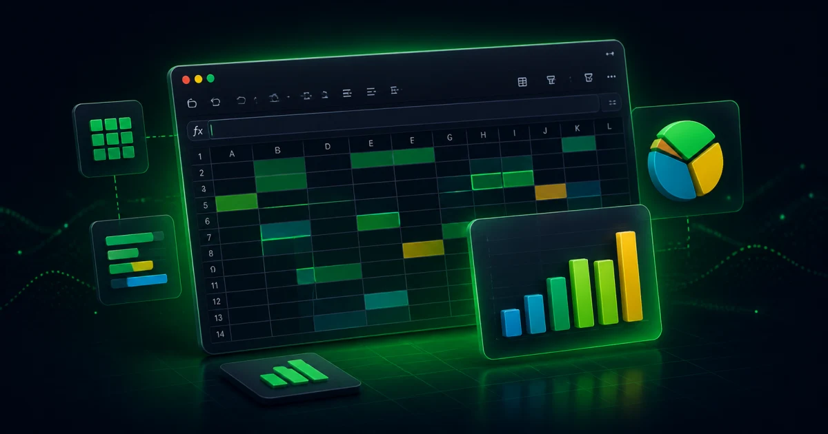 تعديل ملفات Excel مجاناً — محرر XLSX